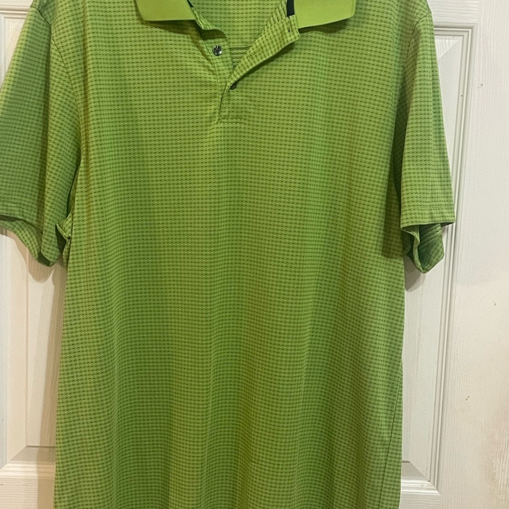 Tasso Elba Green Polo Shirt with Textured Design